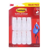 Command Hook 17102-8 Small White, Value Pack of 8